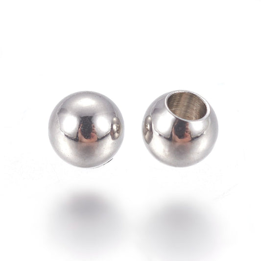 Ατσάλινο ασημί καπάκι χάντρα 1.5mm