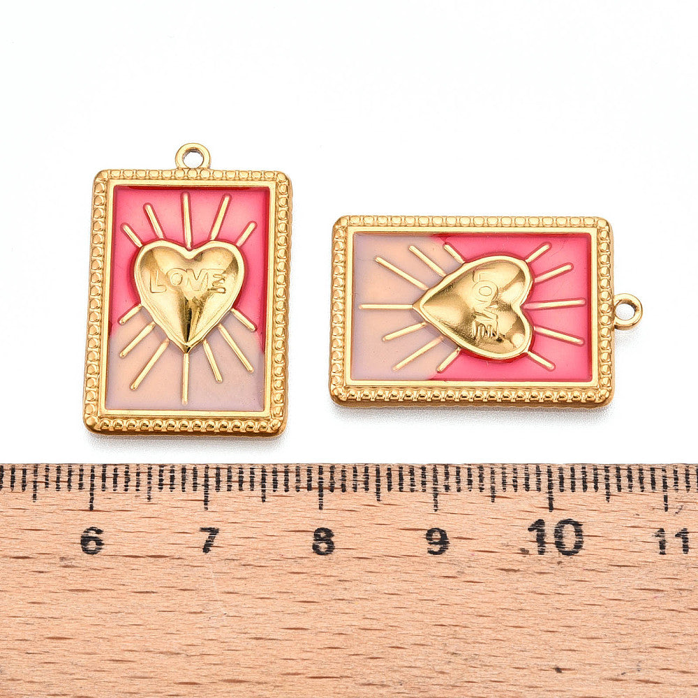 Ατσάλινο Στοιχείο ορθογώνιο με καρδιά