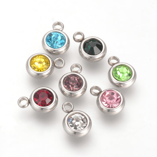 Ατσάλινο Στοιχείο birthstone 8.5mm