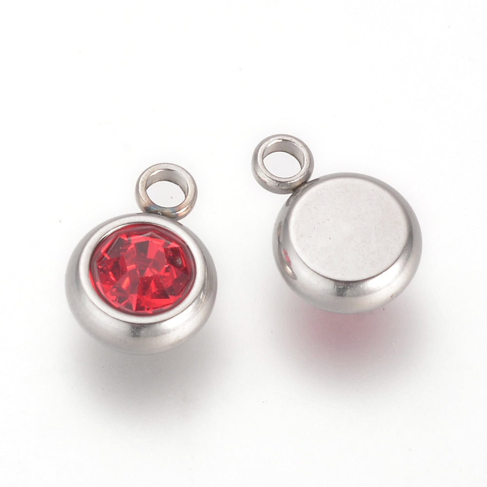 Ατσάλινο Στοιχείο birthstone 8.5mm