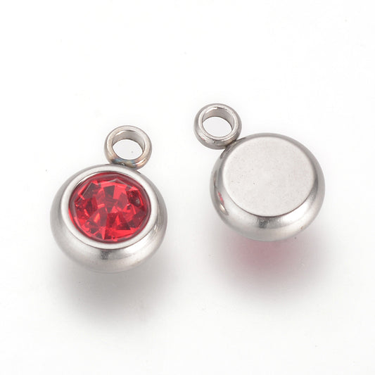 Ατσάλινο Στοιχείο birthstone 8.5mm