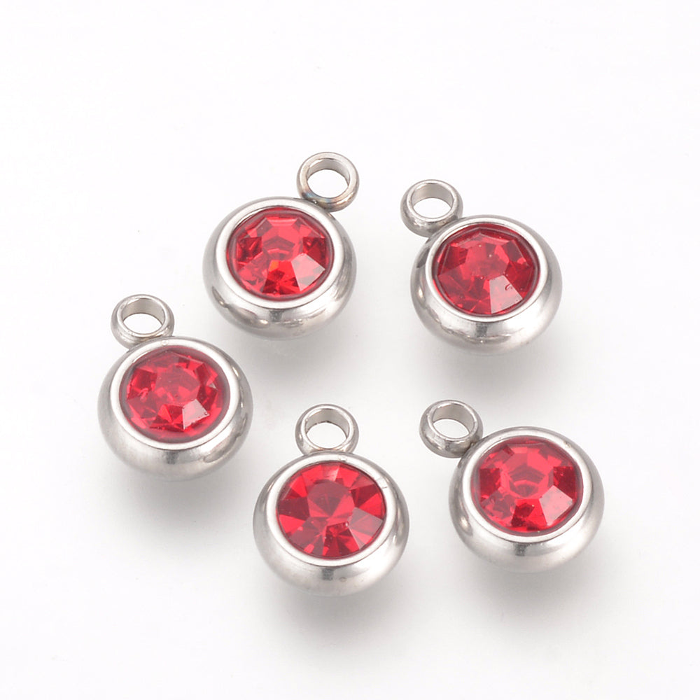 Ατσάλινο Στοιχείο birthstone 8.5mm