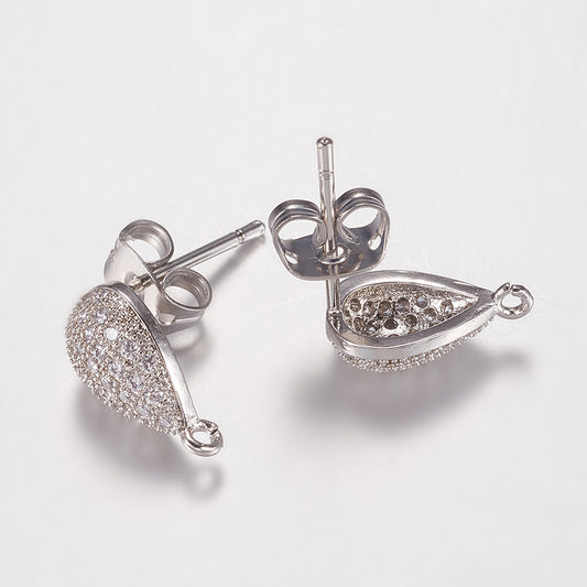 Ορειχάλκινη σταγόνα με ζιργκόν και κρικάκι