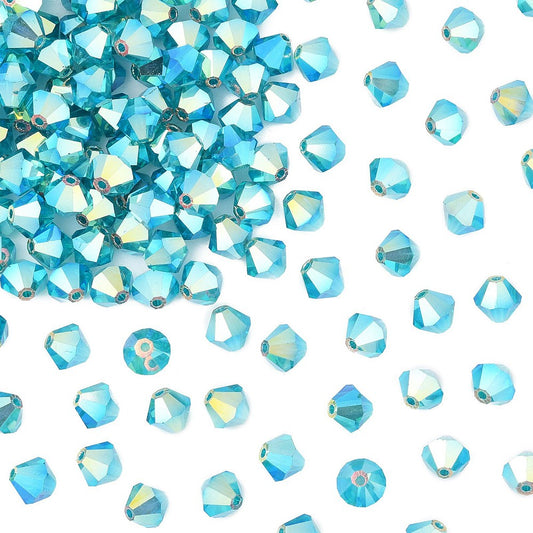 Preciosa® Blue Zircon AB 2x bicones 5mm