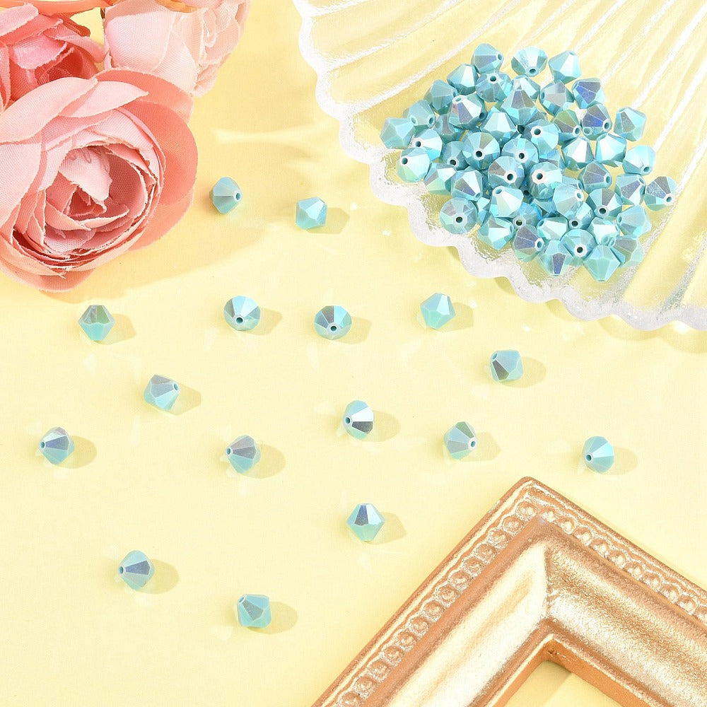 Preciosa® Turquoise AB 2x bicones 4mm