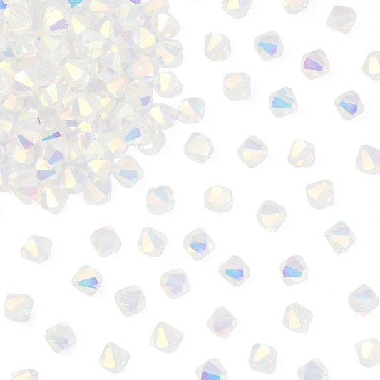 Preciosa® White Opal AB 2x bicones 5mm