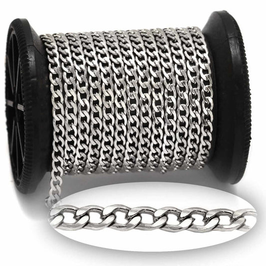 Αλυσίδα Ατσάλινη Γκουρμέτ Διαμαντέ 4.5x3x0.9mm