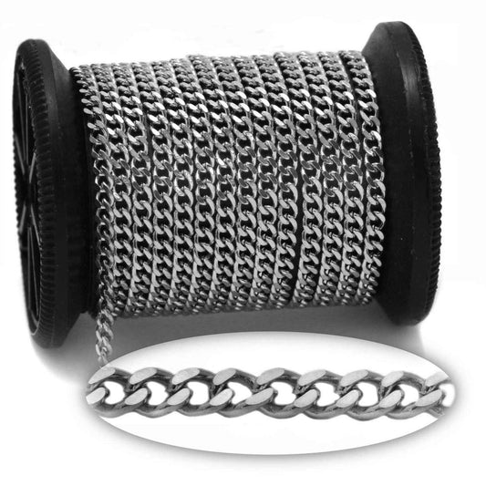 Αλυσίδα Ατσάλινη Γκουρμέτ Διαμαντέ 4x2.9x0.8mm