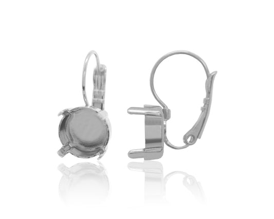 Ορειχάλκινη ασημί κωνική βάση σκουλαρικιού 14mm