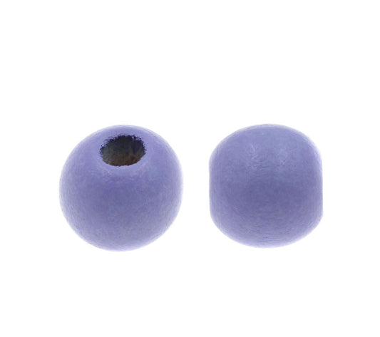 Ξύλινες λιλά χάντρες 14mm