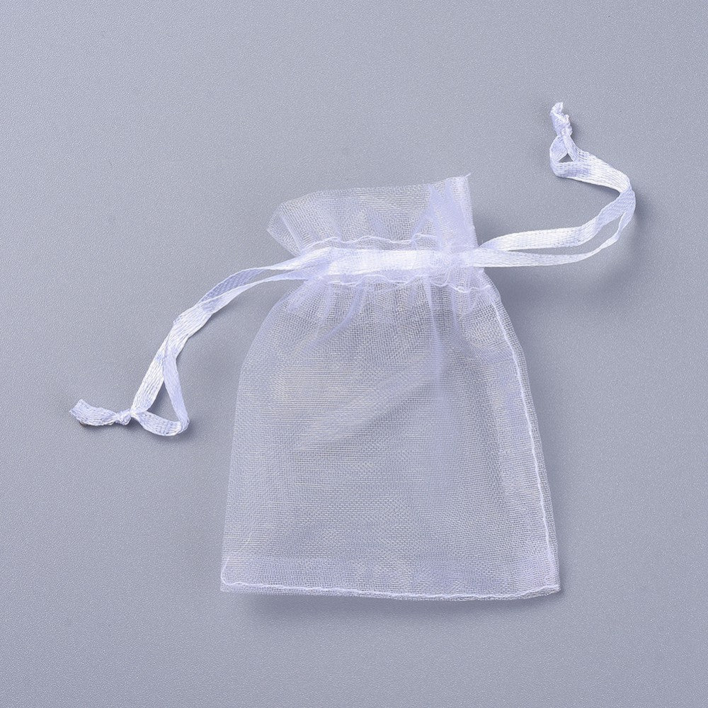 Πουγκί οργάντζας λευκό 9x7cm (μικρό)