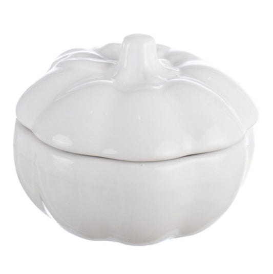 Κεραμική λευκή κολοκύθα με καπάκι